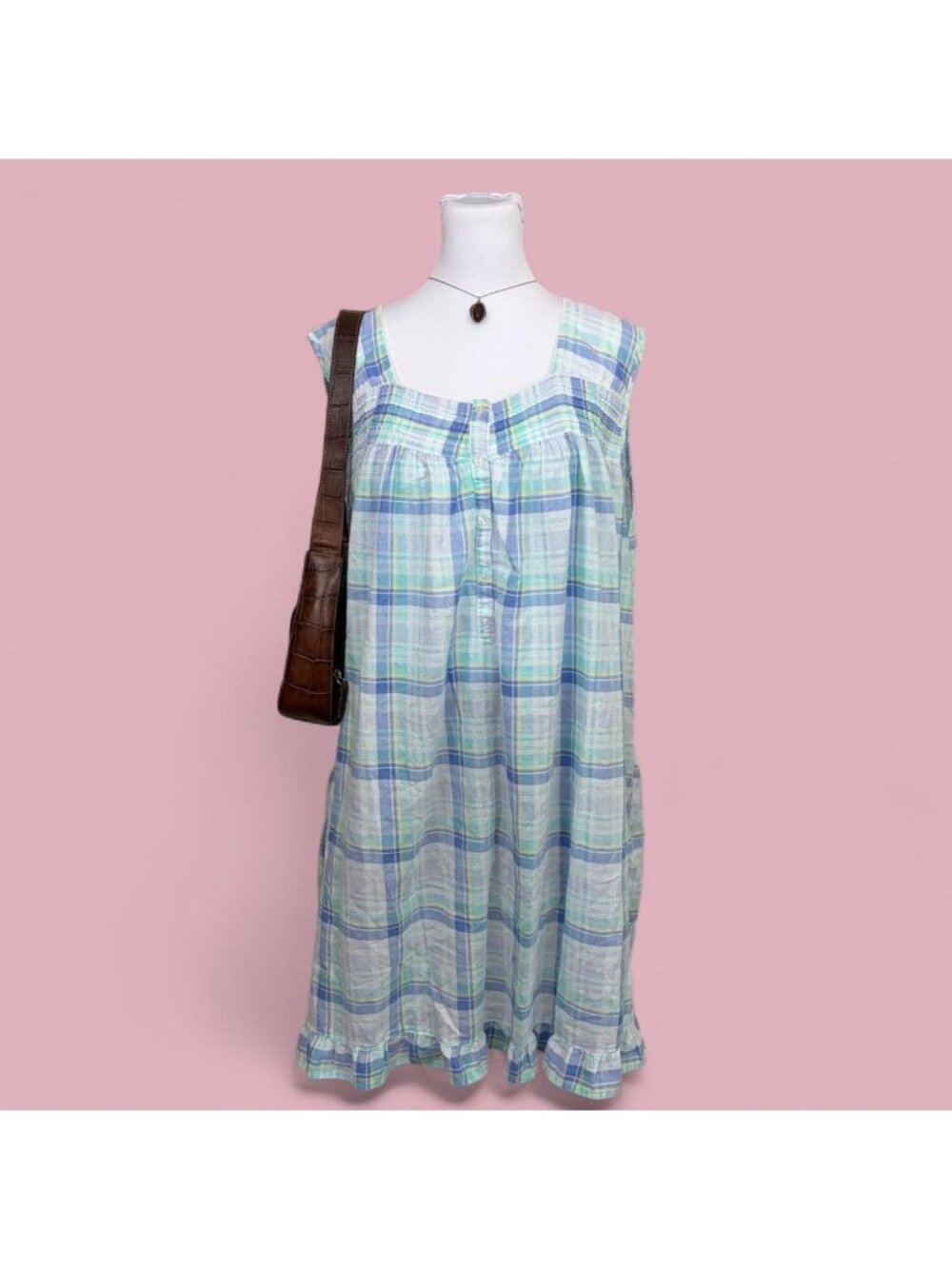 plaid plus size prairie cottagecore night dress